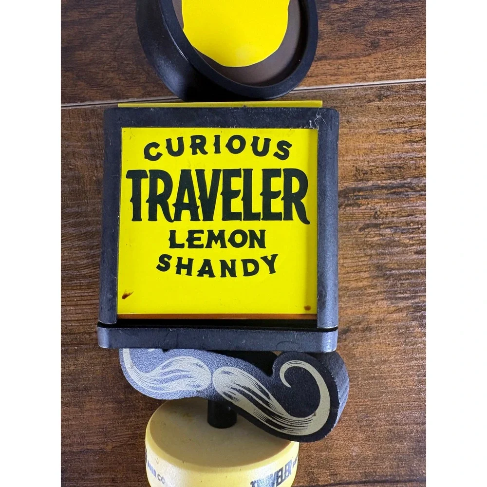 Curious Traveler Lemon Shandy Beer Tap Handle Mustache Foam Finger Traveler Beer